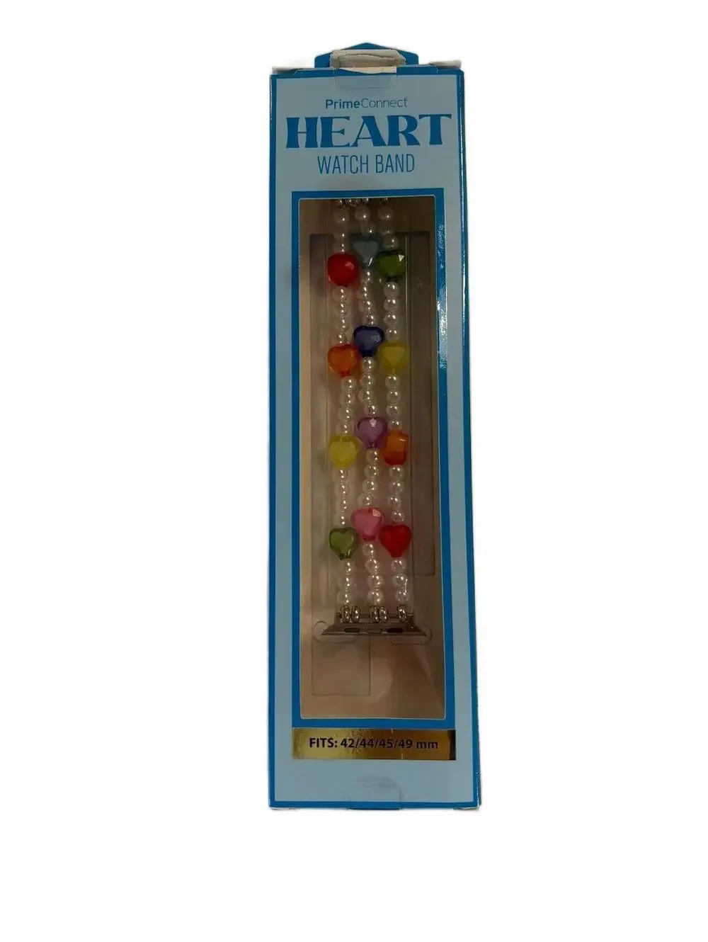 Heart Beaded Apple Watch Band for Apple Watch 42/44/45/49 mm Rainbow Multicolor